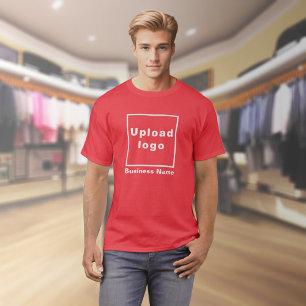 Business Namn och Logotyp på Red T-Shirt