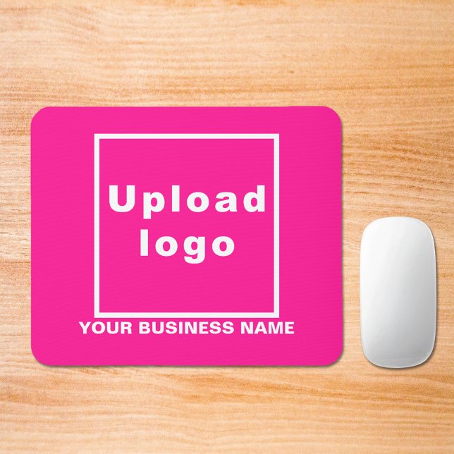 Business Namn och Logotyp på Rosa Mouse Pad Musmatta (Build brand name awareness. Your business name and logo on pink mousepad.)