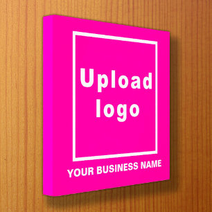 Business Namn och Logotyp på Rosa Square Canvastryck