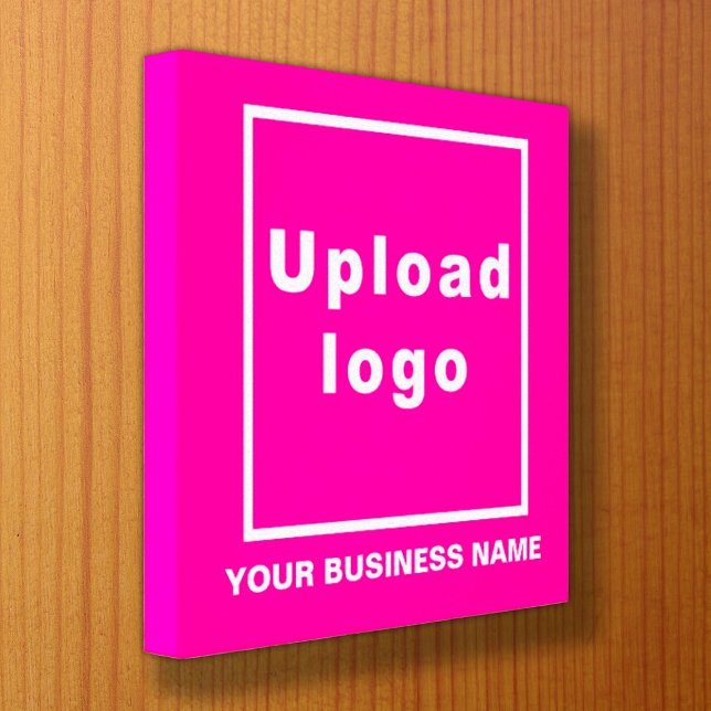 Business Namn och Logotyp på Rosa Square Canvastryck (Skapare uppladdad)