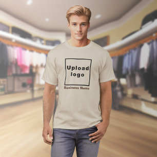 Business Namn och Logotyp på Sand Färgad T-Shirt