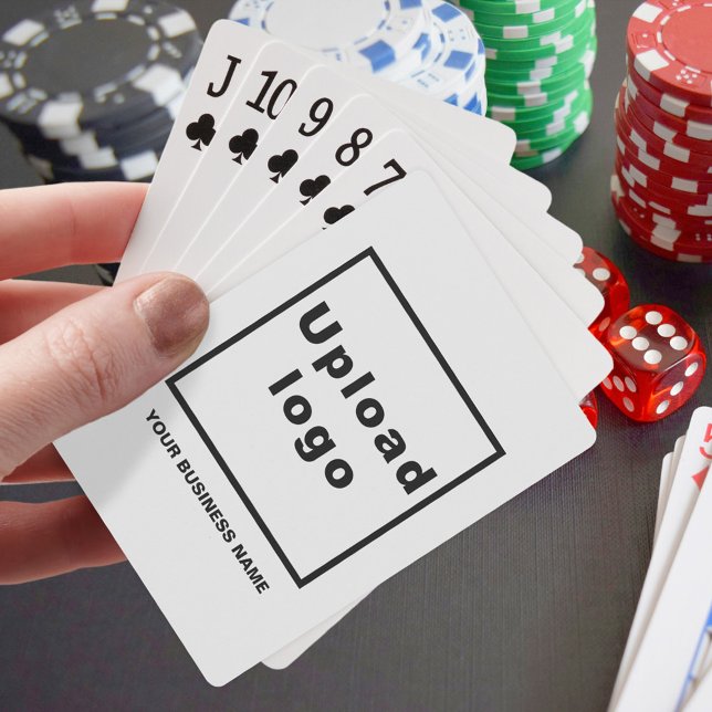 Business Namn och Logotyp på spelkort (Business name and logo on playing cards)