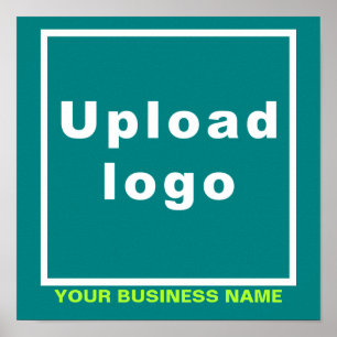 Business Namn och Logotyp på Teal Grönt Square Pos Poster