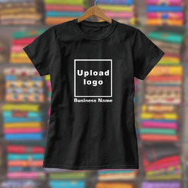 Business Namn och Logotyp på Women's Black T-Shirt