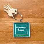 Business Namn och Logotyp, Teal Grönt Square Premi Fyrkantig Silverfärgad Nyckelring<br><div class="desc">Nyckelkedja för färgad i silver som du kan anpassa för att lägga namn och logotyp på ditt företag. Du kan inkludera den i dina marknadsföringsprodukter, presentationer eller presentationer till dina kunder eller kunder för att marknadsföra ditt varumärke namn. Ett tillbehör som du kan inkludera i marknadsföring-material för att annonsera ditt...</div>