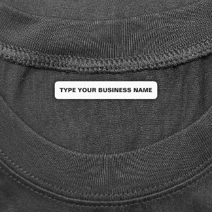 Business Namn on White Rectangle Järn on Label Klistermärke
