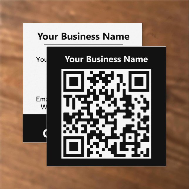 Business Namn plus QR-kod på en Fyrkantigt Visitkort (Skapare uppladdad)