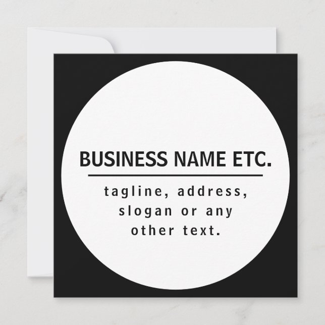 Business Namn & Slogan/annan text | Svartvitt (Framsida)