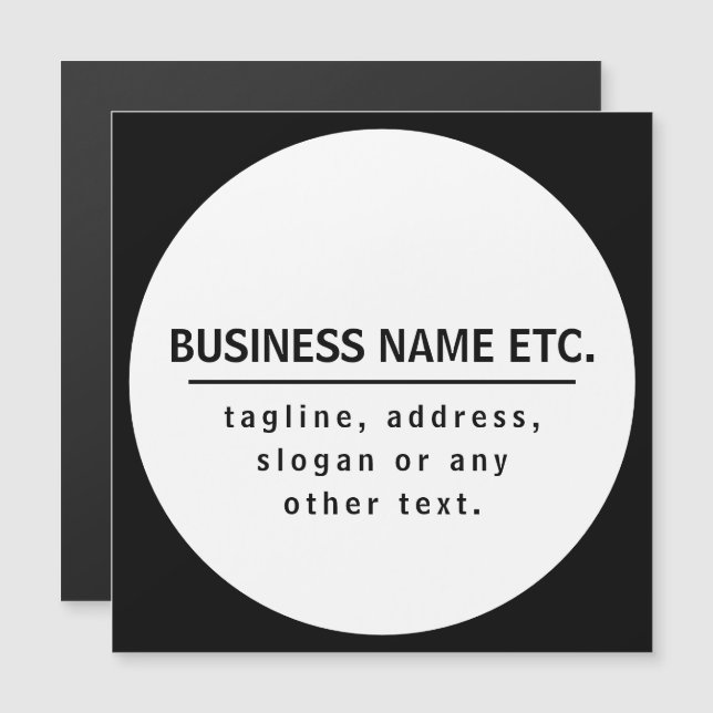 Business Namn & Slogan/annan text | Svartvitt (Fram/baksida)
