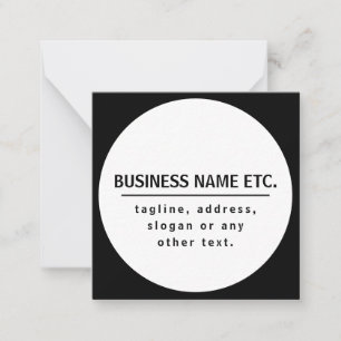Business Namn & Slogan/annan text Svartvitt Anteckningskort