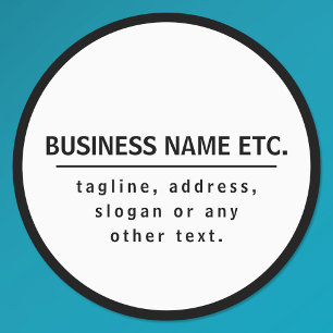 Business Namn & Slogan/annan text Svartvitt Klistermärke