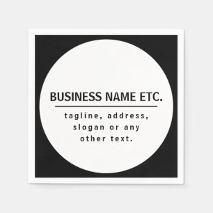 Business Namn & Slogan/annan text Svartvitt Pappersservett