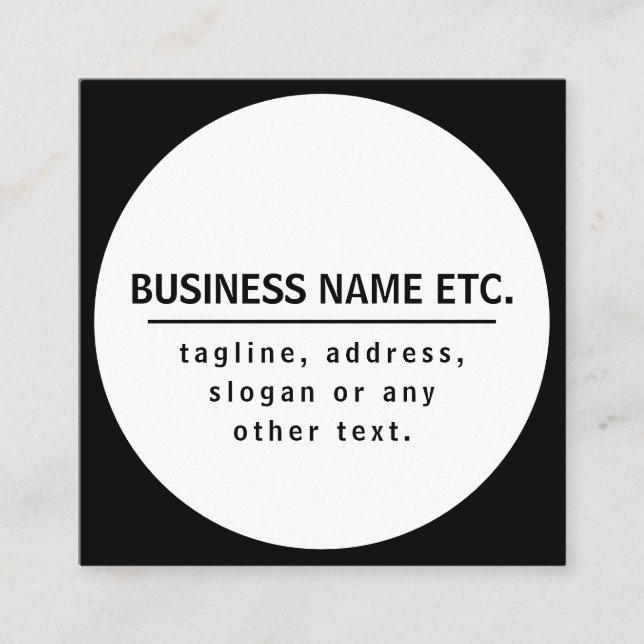 Business Namn & Slogan/annan text | Svartvitt Tilläggskort (Framsida)