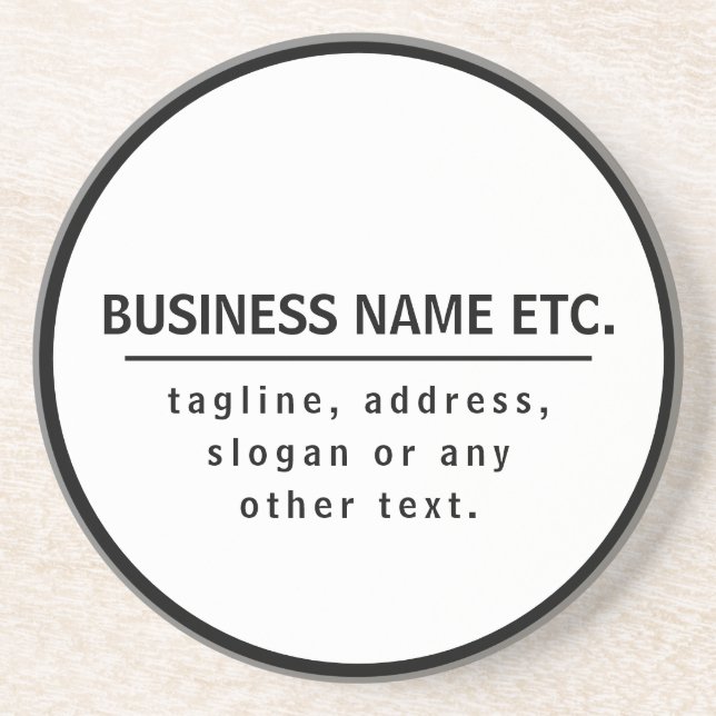 Business Namn & Slogan/annan text | Svartvitt Underlägg (Framsidan)