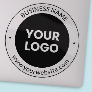 Business Namn & Website eller Slogan Genomskinli Klistermärken