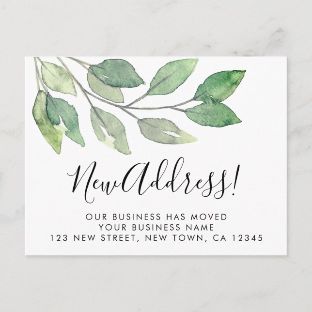 Business New Address Moving Meddelande Vykort (Framsida)