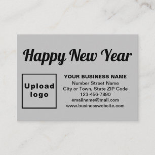 Business New Year Hälsning på Grått-kortet för höl Tilläggskort