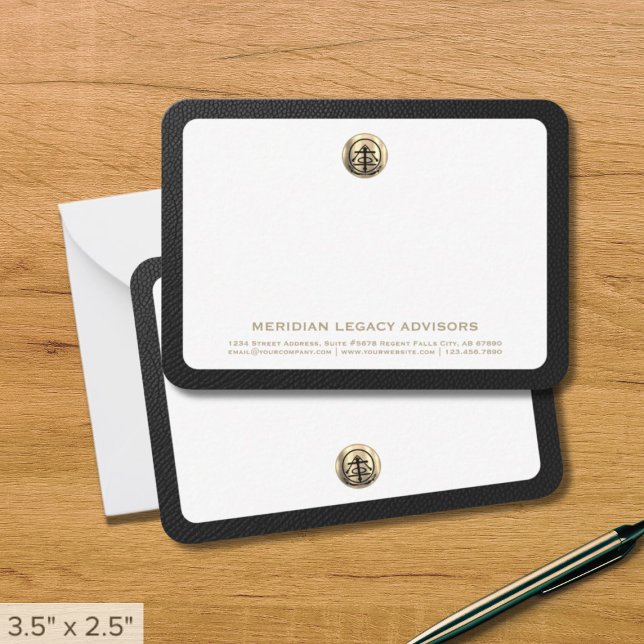 Business Note-kort för elegant Classic Guld Logoty Anteckningskort (Skapare uppladdad)
