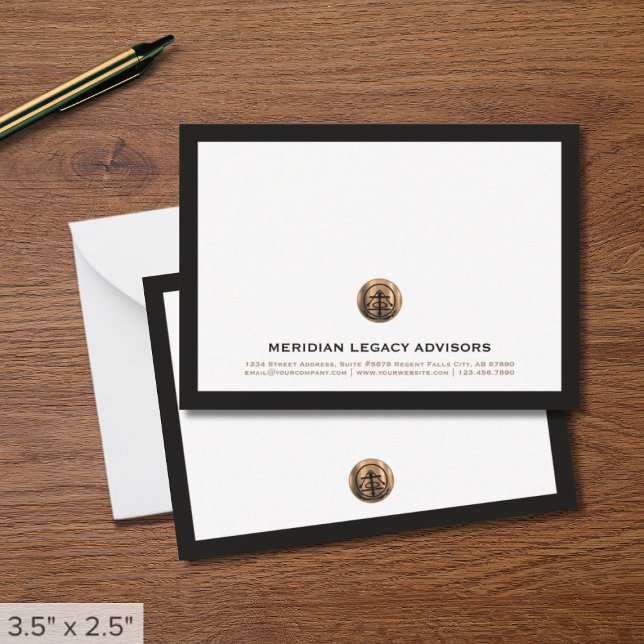 Business Note-kort för professionell Copper Logoty Anteckningskort (Skapare uppladdad)
