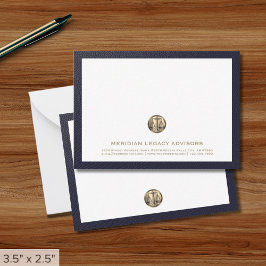 Business Note-kort för professionell Guld Logotyp Anteckningskort