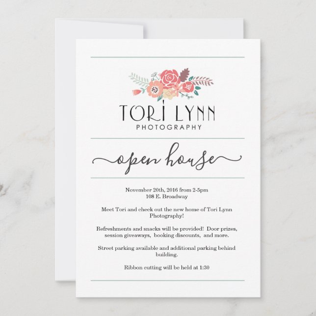 Business Open House-inbjudan| Enkel Höger Inbjudningar (Framsida)