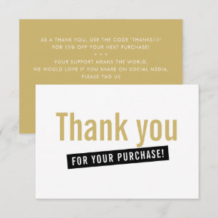 BUSINESS ORDER INSERT, modernt tack till guld svar Kort