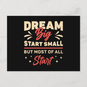Business Owner Dream Big Start Small CEO Manager Vykort