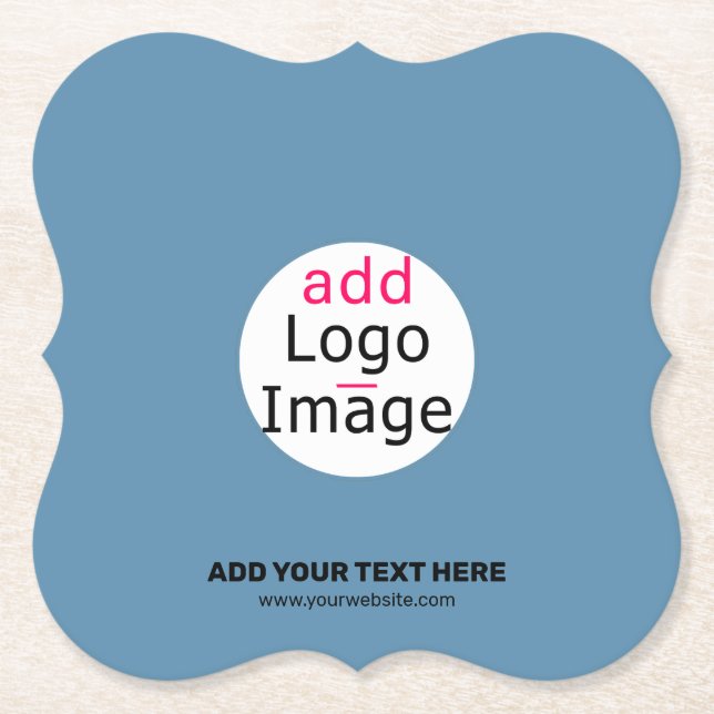 Business Party Promo Anpassade Dusty Blue Underlägg Papper (Framsida)