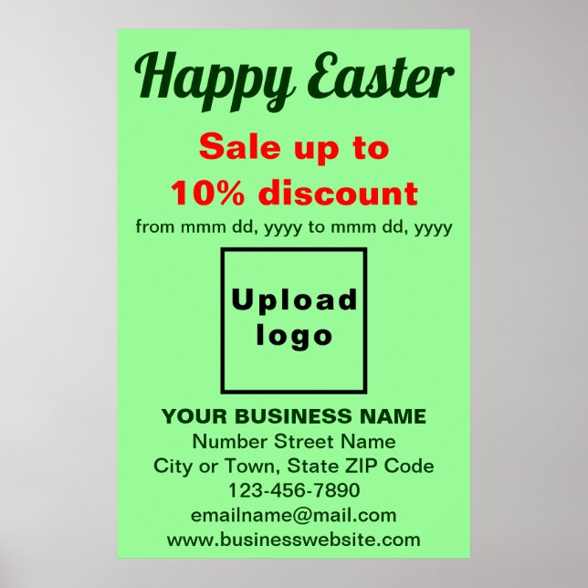 Business Påsk Helgdag Sale Ljust grönt Poster (Framsidan)