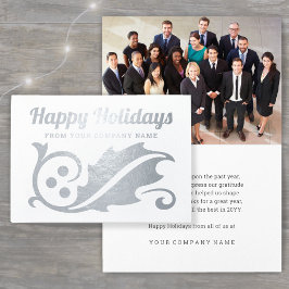 Business Photo jul Holly Glad helg Folierat Kort