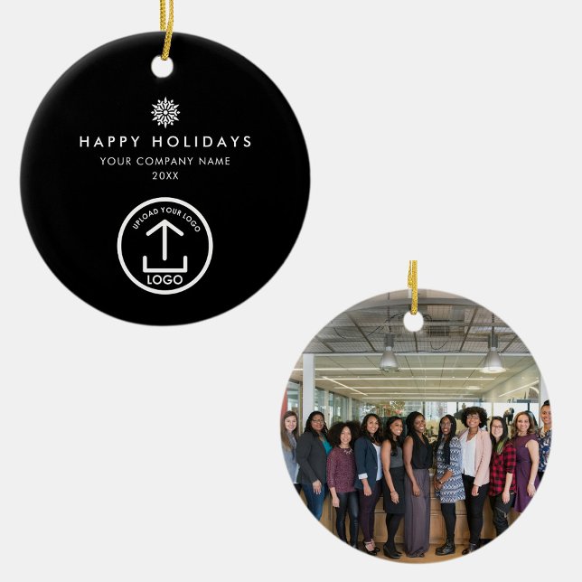 Business Photo Logo Christmas Snowflake Gift Julgransprydnad Keramik (Business Photo Logo Christmas Snowflake Gift Ceramic Ornament)