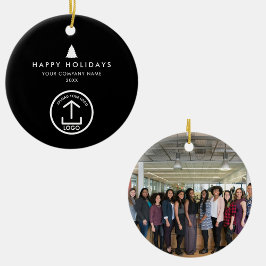 Business Photo Logo Christmas Tree Custom Gift Julgransprydnad Keramik