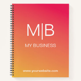 Business Pink Orange Gradient Monogram 