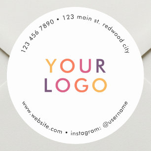 Business Product Logotyp Marknadsföring White Runt Klistermärke