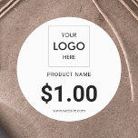 Business Product Pris Logotyp White Fyrkantigt Klistermärke<br><div class="desc">Minimalistisk pris märkre i detaljhandeln. Lägg till en snyggt till dina produkter och varumärken.</div>