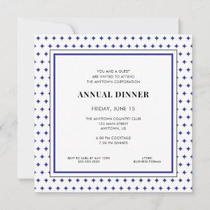 Business Professionell Dinner Blue Diamond Mönster Inbjudningar