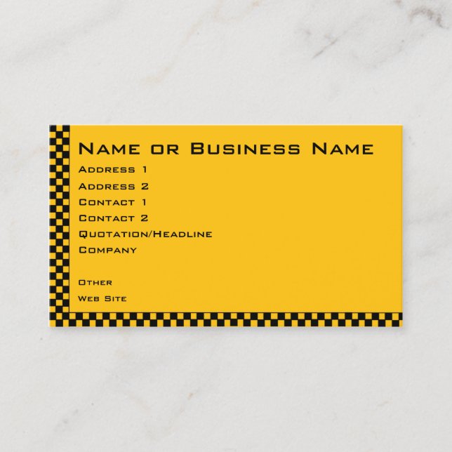 Business Profile Card för Taxi- eller CAB-tjänster Visitkort (Framsida)
