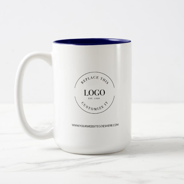 Business promotional logo website Personalized Två-Tonad Mugg (Vänster)