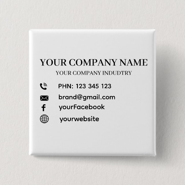 Business Promotional Personalized Modern Design Knapp (Framsida)