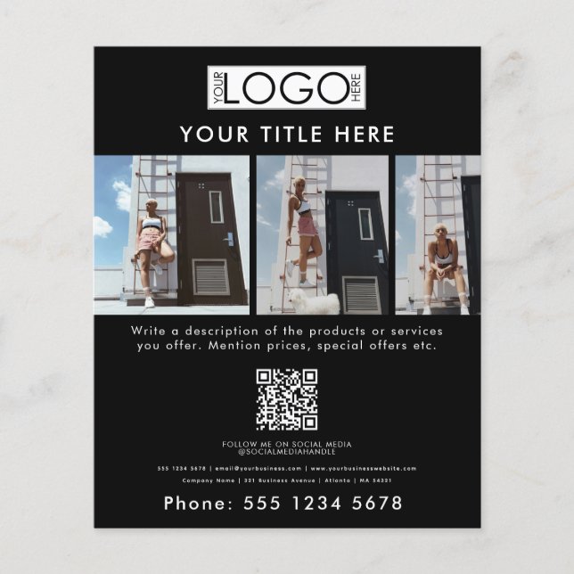 Business Promouty Beauty Mode Model Black Flygblad (Framsidan)