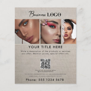 Business Promouty Hair Nagel Makeup Linen Flygblad