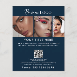 Business Promouty Hair Nail Salon Blue Flygblad
