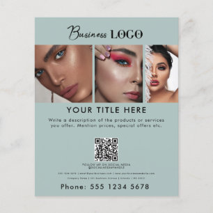 Business Promouty Hair Nail Salon Grönt Flygblad