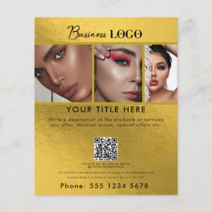 Business Promouty Hair Nail Salon Guld Flygblad