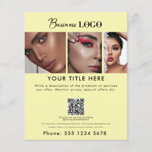 Business Promouty Hair Nail Salon Gult Flygblad