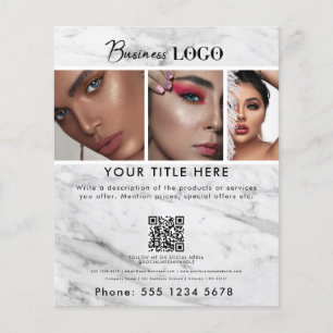 Business Promouty Hair Nail Salon Marble Flygblad