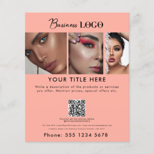 Business Promouty Hair Nail Salon Peach Flygblad