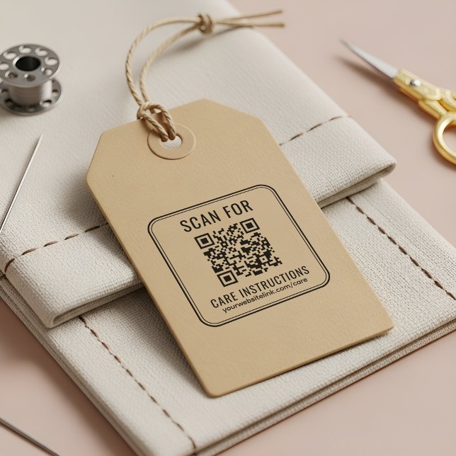 Business QR Code Care Instructions Website Självfärgande Stämpel (Skapare uppladdad)