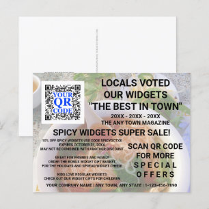 Business QR Code Light Photo Anpassningsbar Advert Vykort