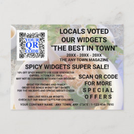 Business QR Code Light Photo Anpassningsbar Advert Vykort